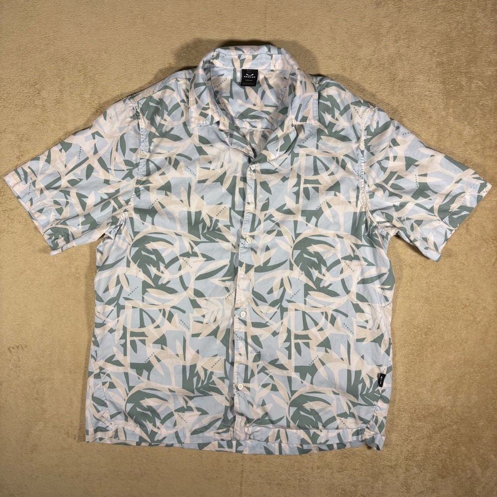 Oakley Short‎ Sleeve Button Up AOP "Coral Reef Frost" Large
